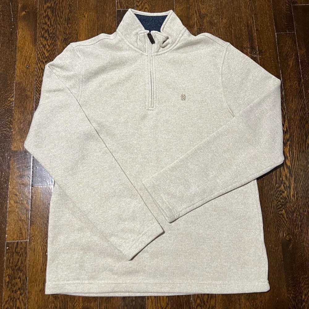 Izod Fleece Quarter-Zip Long Sleeve Pullover Sweater
